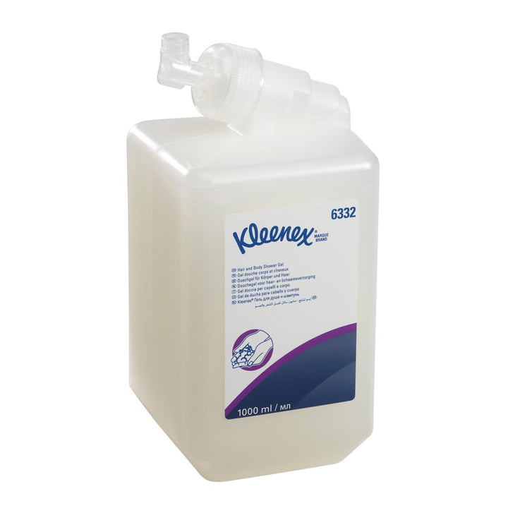 6332 Kleenex® Hair and Body Shower Gel - 1 Litre / 6 Packs