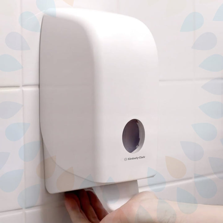 A Closed White Dispenser of 6333 Kleenex Hand Cleanser