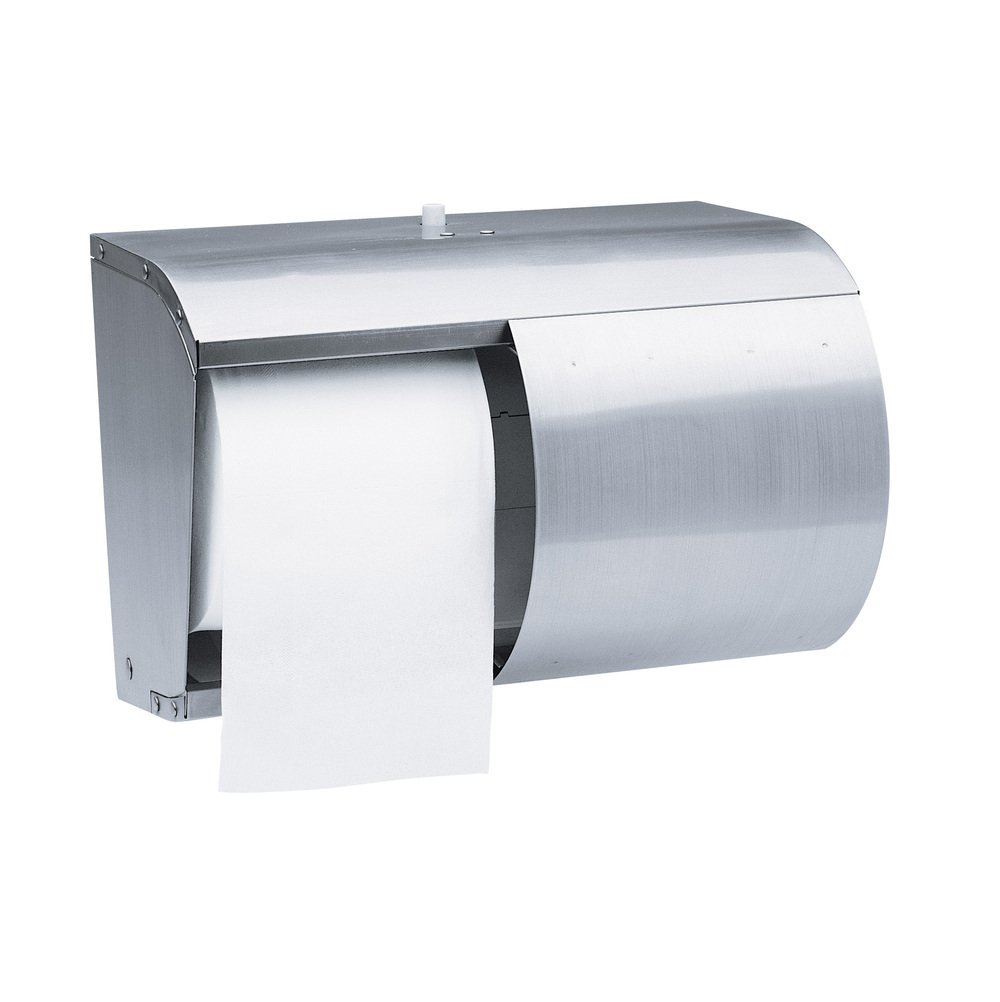 A Single Full Silver 9606 Paper Toilet Roll Dispenser