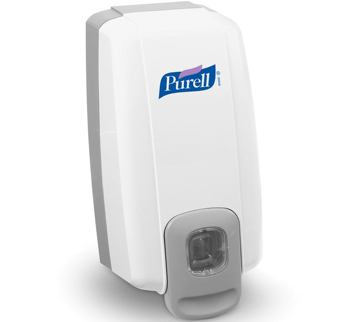 White and Grey Single 2039-06 PURELL® NXT® SPACE SAVER™ Soap and Hand Gel Dispenser, 1000ml - Blue, White and Purple Purell Branding - Sentinel Laboratories Ltd