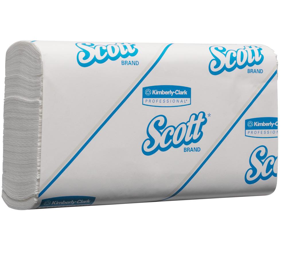 A White and Blue Paper Pack of White 5856 SCOTT® SLIMFOLD Hand Towels, M Fold - White - Sentinel Laboratories Ltd