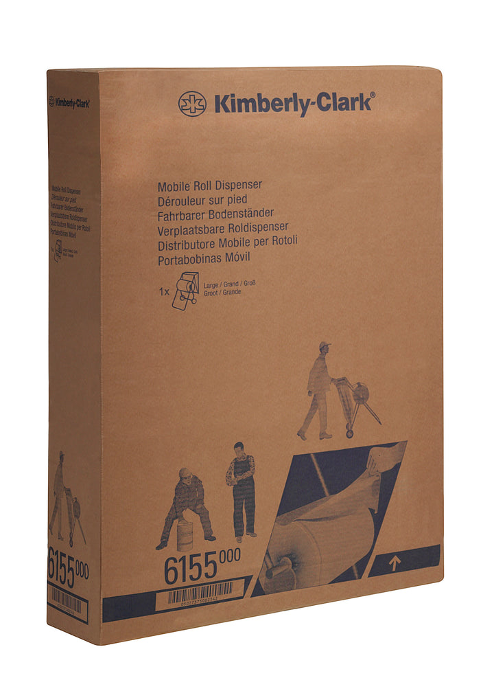 A Brown and Navy 6155 KIMBERLY-CLARK PROFESSIONAL* Mobile Wiper Dispenser Box, Large Roll - Blue - Sentinel Laboratories Ltd
