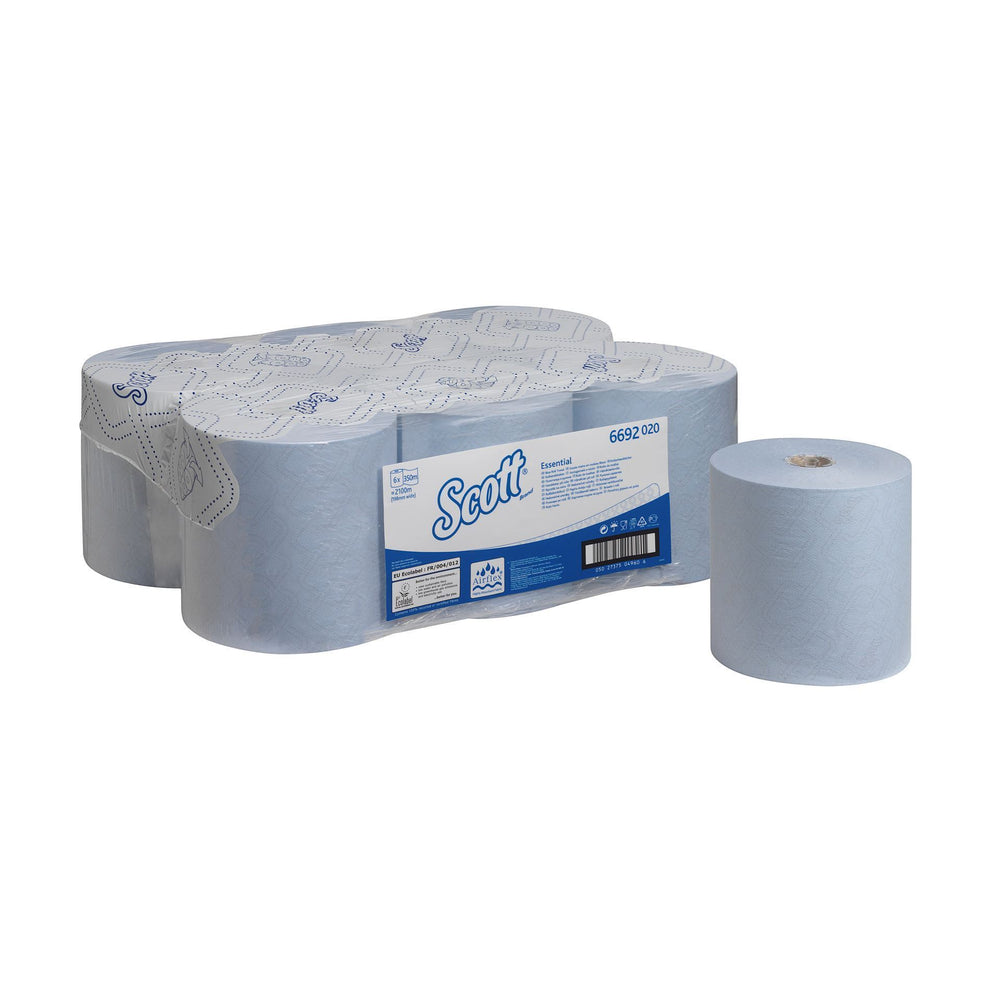 A Pack of 6 Blue 6652 Paper Hand Towel Rolls