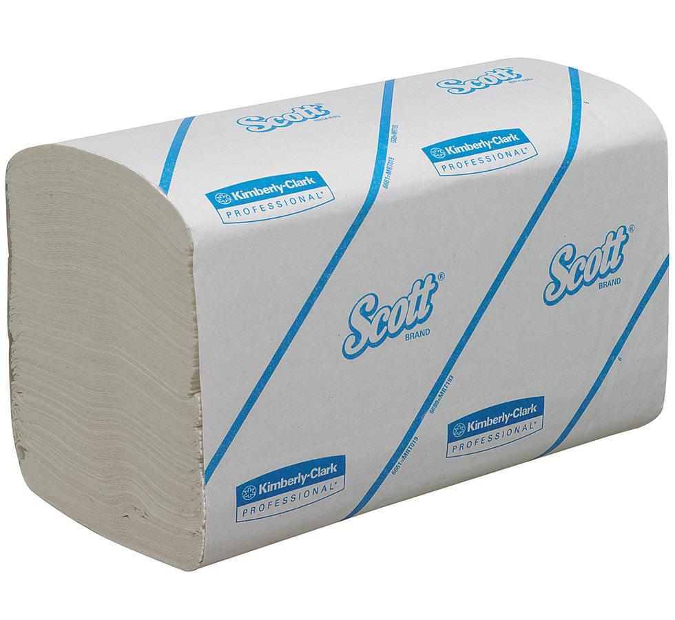A White and Blue Pack of White Paper 6663 SCOTT® PERFORMANCE Hand Towels, Interfolded/Medium - White - Sentinel Laboratories Ltd