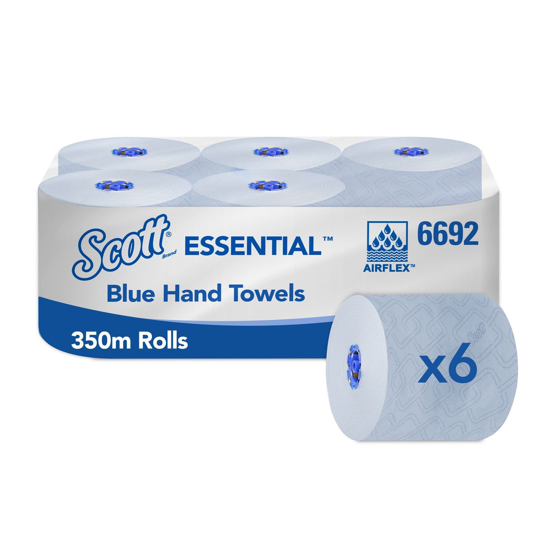 A Pack of Six Blue 6692 Hand Towel Rolls