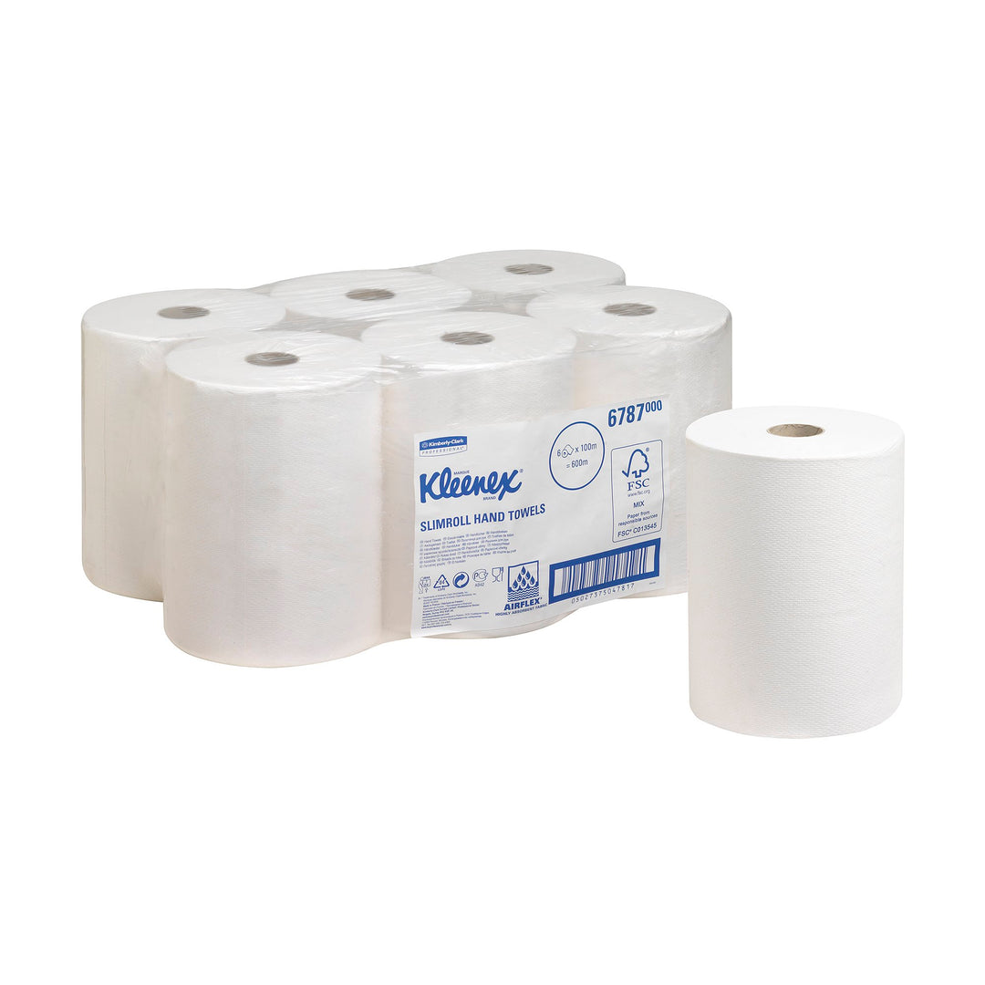 6 Rolls of 6787 White Kleenex Paper Hand Towels
