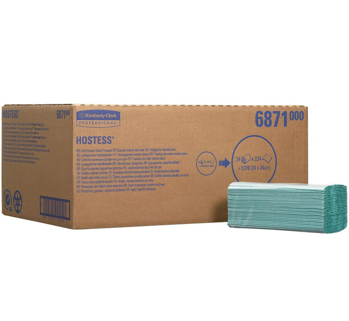 Box of 6871 HOSTESS* Hand Towels, Tela Fold/Small - Brown Box Blue Text - Sentinel Laboratories Ltd