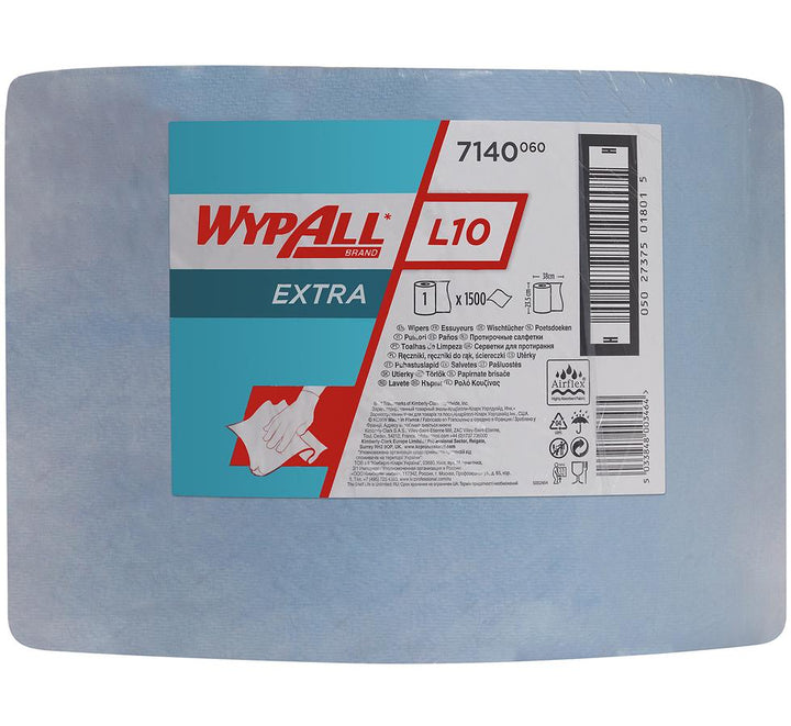 1 Pack of 7140 WYPALL* L10 Extra Wipers, Large Roll - Blue - Sentinel Laboratories Ltd