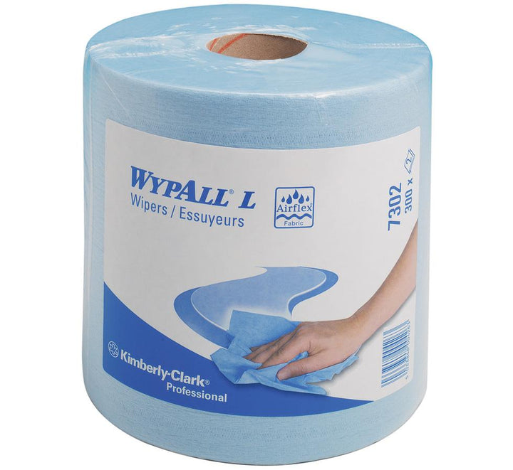 Single Paper 7302 WYPALL* L20 Extra Wipers, Centrefeed Roll, Blue - 6 Rolls - Sentinel Laboratories Ltd