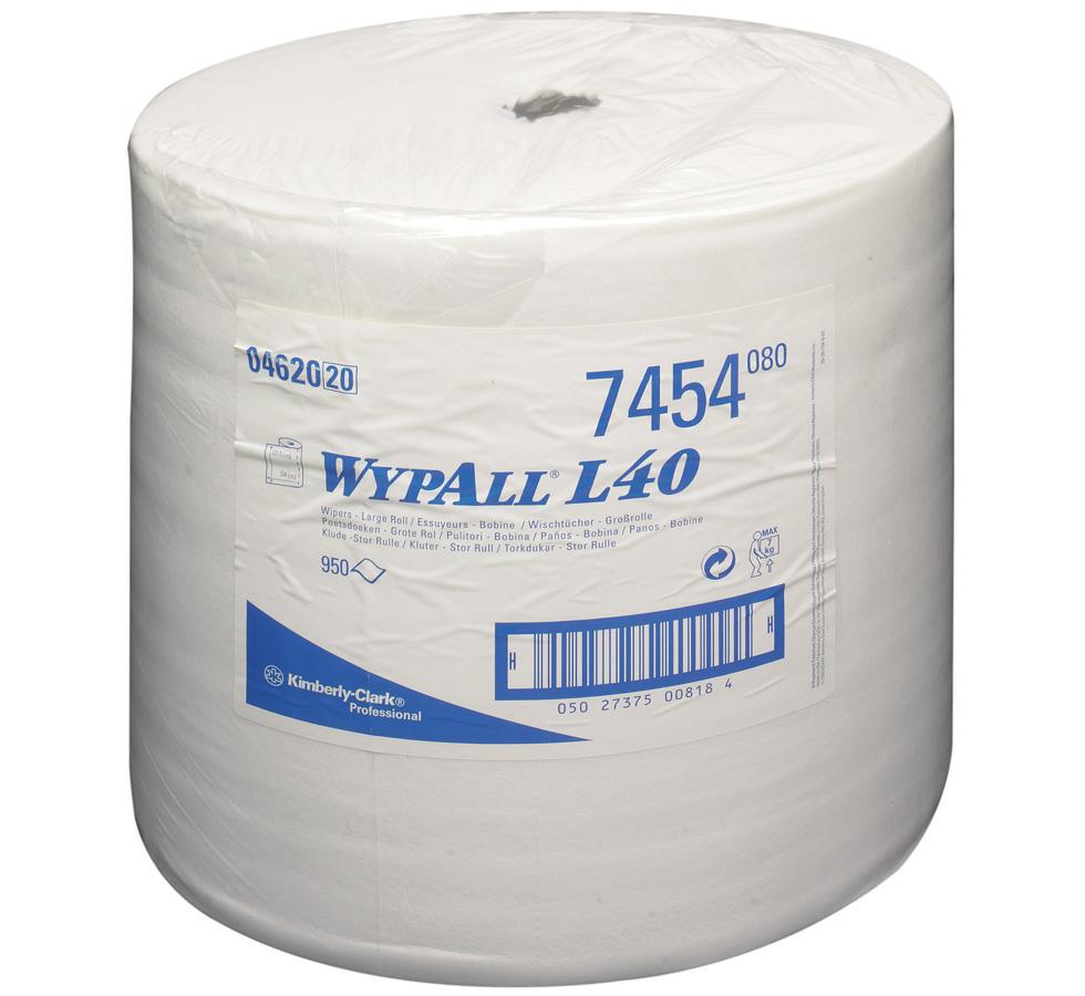 Single Paper 7454 WYPALL* L40 Wipers, Large Roll - White - Sentinel Laboratories Ltd