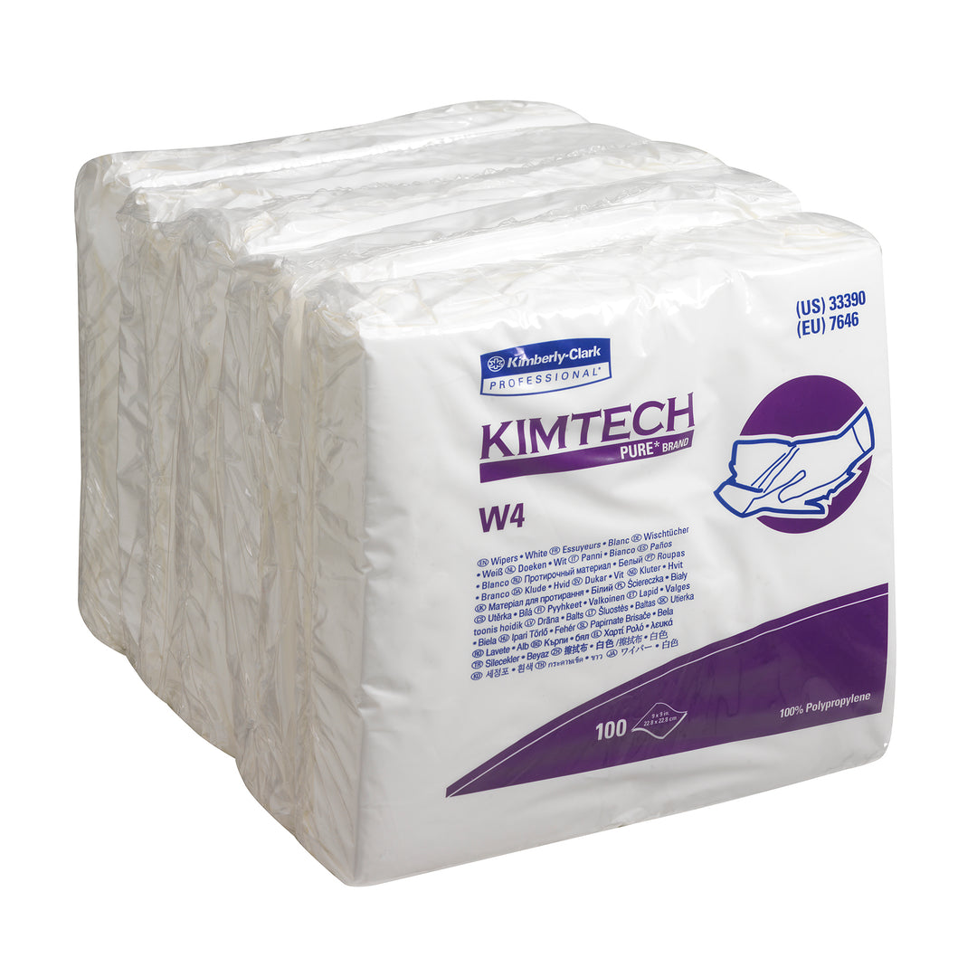 Several White and Purple Packs of 7646 KIMTECH PURE* CL4 Dry Wipers, 22.8cm x 22.8cm - Sentinel Laboratories Ltd