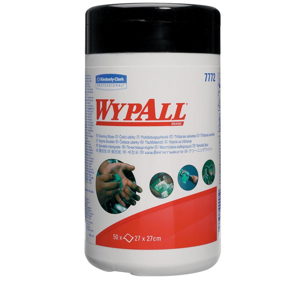 Tub container of 7772 Wypall Cleaning Wipes white container black lid - Sentinel Laboratories Ltd