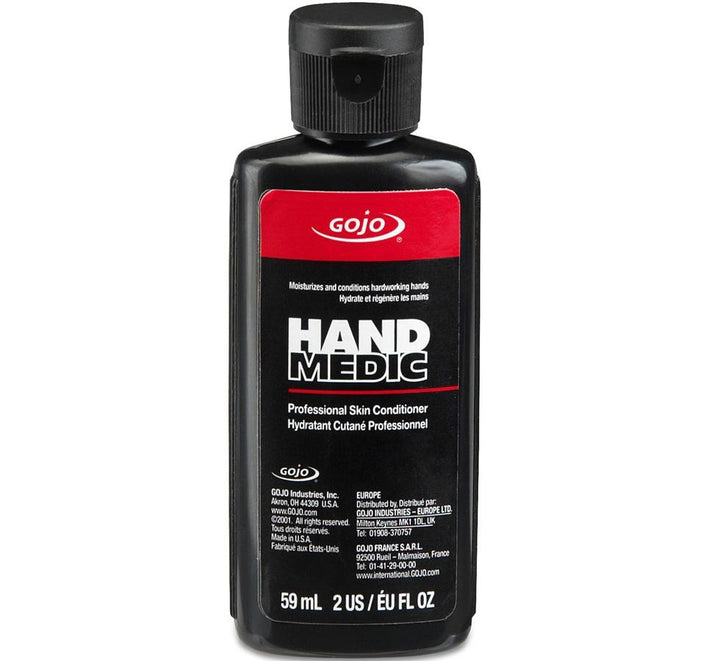 Black Flip Cap Bottle, Red Colour Branding 8142-12 GOJO® HAND MEDIC® Professional Skin Conditioner, 60ml Bottle - Sentinel Laboratories Ltd