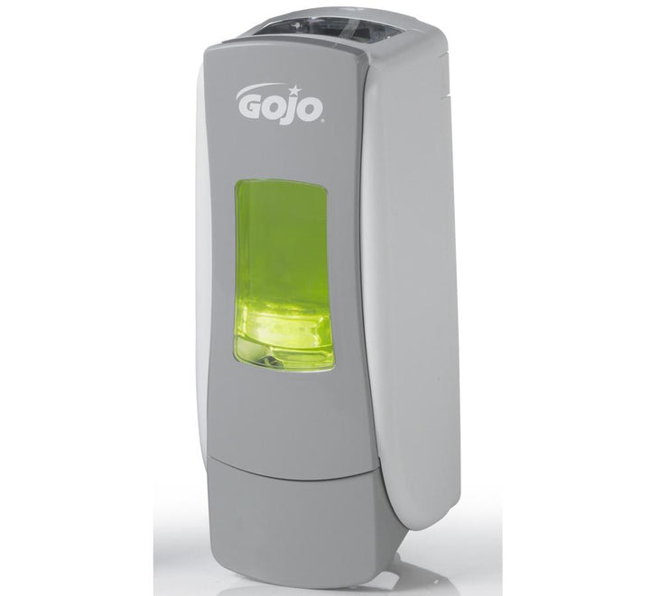 Grey and White 8784-06 GOJO® ADX-7™ Dispenser - White GOJO Brand Lettering and Bright Green Hand Gel Inside - Sentinel Laboratories Ltd