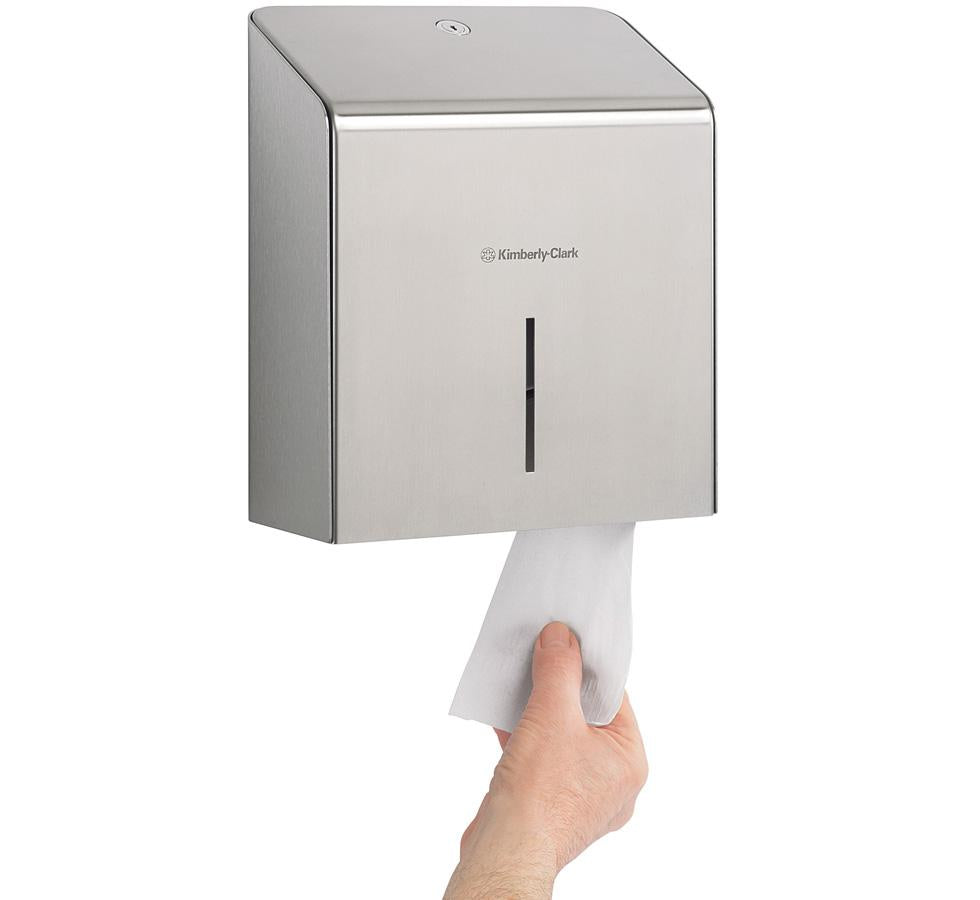 Single Metal 8974 KIMBERLY-CLARK PROFESSIONAL* Stainless Steel Toilet Tissue Dispenser, Mini Jumbo - Sentinel Laboratories Ltd