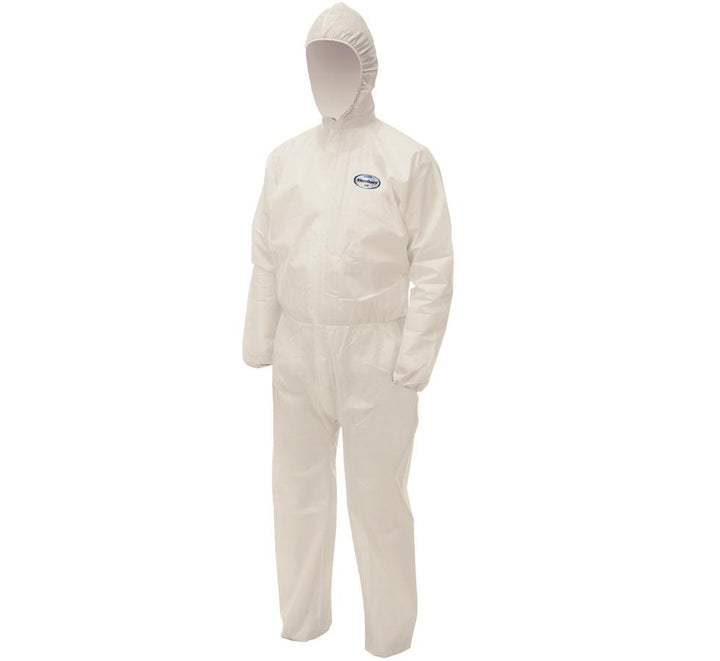 White KLEENGUARD* A50 Breathable Splash and Particle Protection Coverall - White/Blue - Sentinel Laboratories Ltd