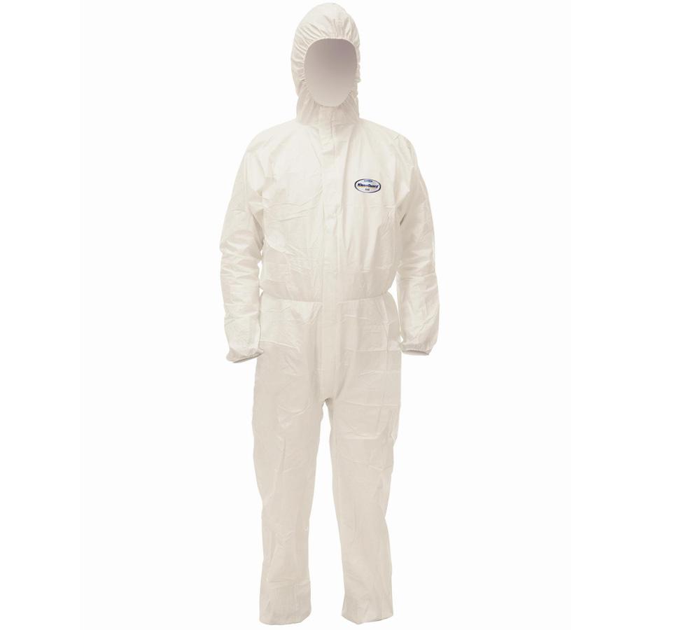 White KLEENGUARD* A40 Liquid and Particle Protection Hooded Coveralls, White - Sentinel Laboratories Ltd