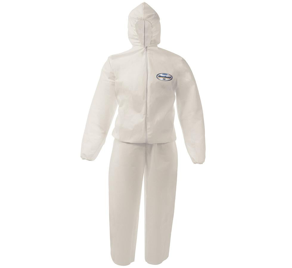White KLEENGUARD* A50 Breathable Splash and Particle Protection Jackets - With Trousers and Hood - Sentinel Laboratories Ltd