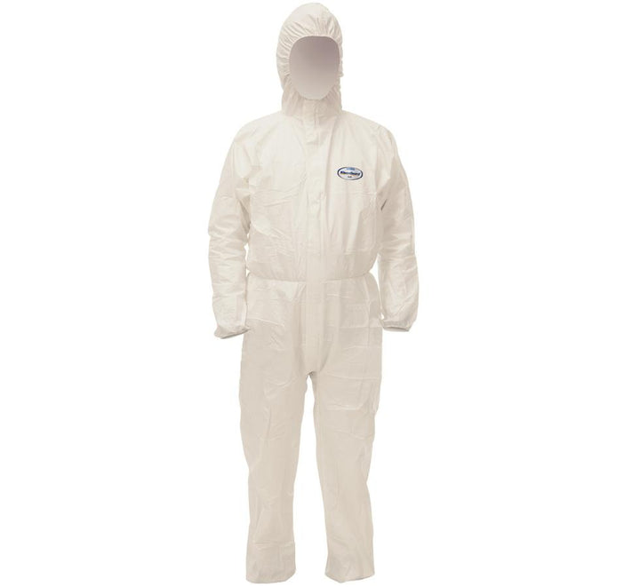 White KLEENGUARD* A45 Breathable Liquid and Particle Protection Hooded Coverall - Sentinel Laboratories Ltd