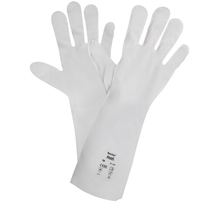 A Pair of White BARRIER 02-100 Long Cuff Length Gloves - Sentinel Laboratories Ltd