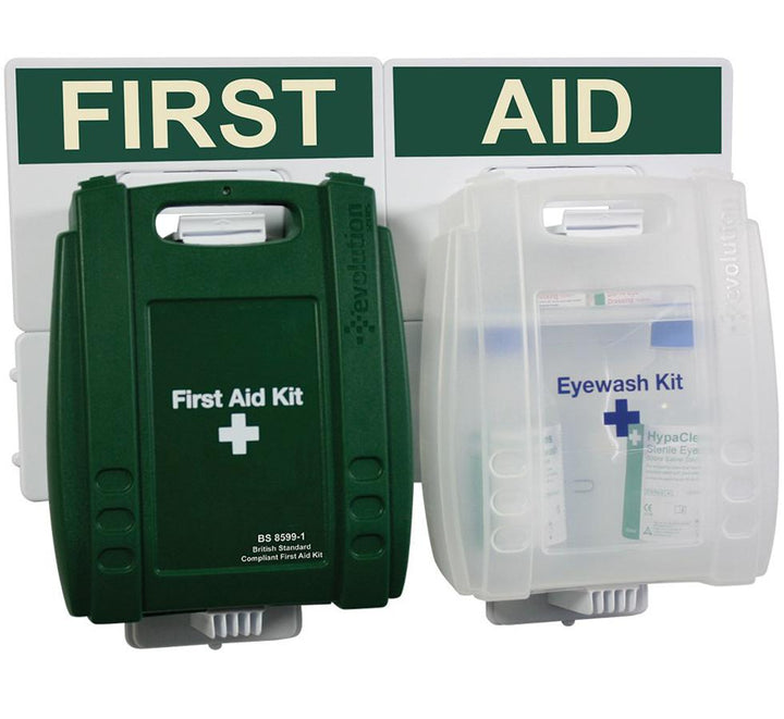 Greend and Clear First Aid Kit Evolution British Standard Compliant Eyewash & First Aid Point - Sentinel Laboratories Ltd