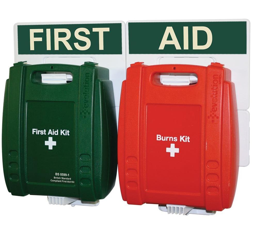 Red and Green First Aid Kits, Evolution British Standard Compliant Catering First Aid Point - Sentinel Laboratories Ltd