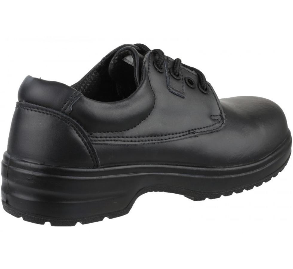 Side View of Black FS121c Amblers Safety Ladies Lace Up Composite Safety Shoes - Sentinel Laboratories Ltd
