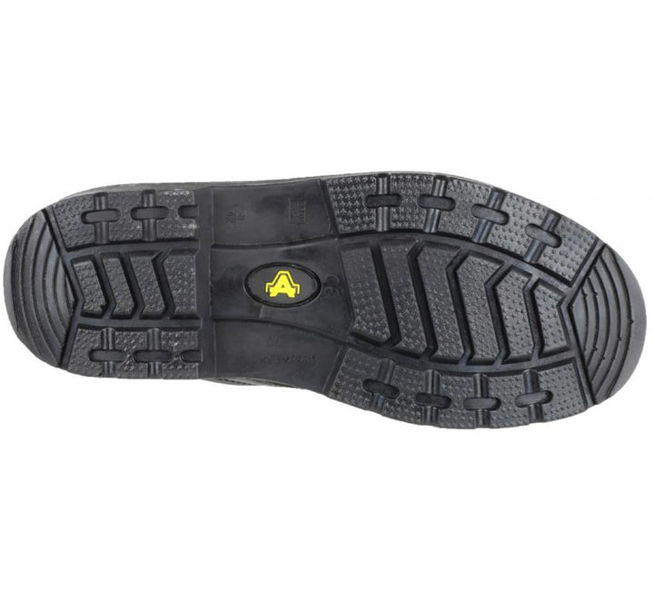 Bottom View of FS38c Amblers Safety Black, Comp:Cap, Midsole Safety Shoes - Sentinel Laboratories Ltd