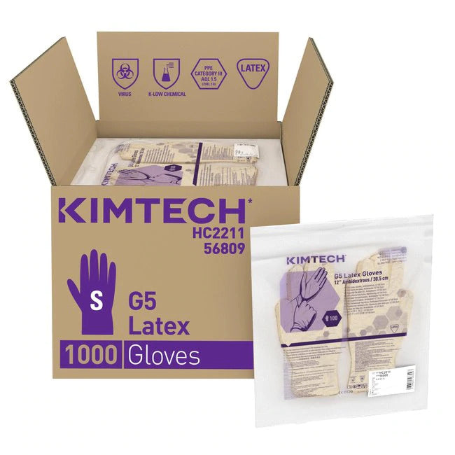 An Open Case of Multiple Packs of HC2211 Latex Gloves