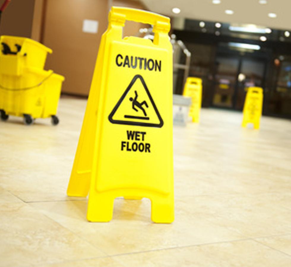 Yellow wet floor signs and bucket - Health and Safety for Retail - Level 1 - Sentinel Laboratories Ltd