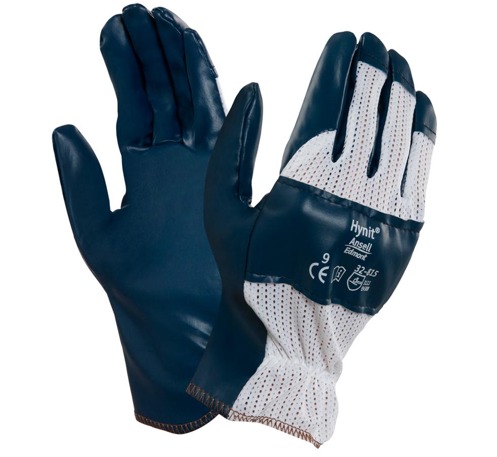 A Pair of Dark Navy and White HYNIT® 32-815 Gloves with White Lettering - Sentinel Laboratories Ltd