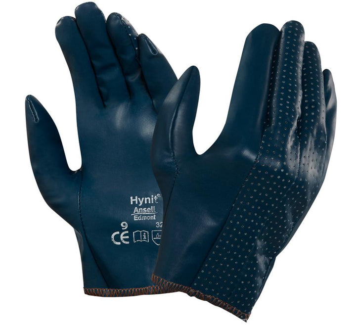 A Pair of Dark Navy HYNIT® 32-125 Gloves with White Lettering - Sentinel Laboratories Ltd