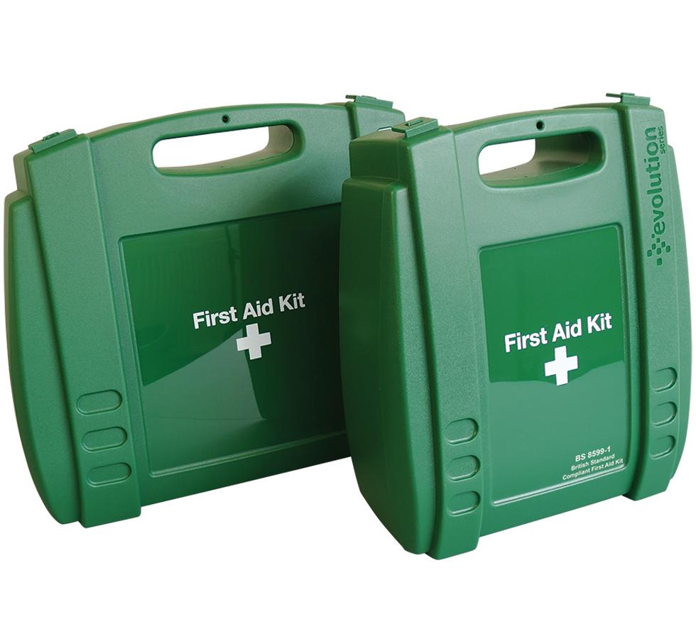 Pair of Green Evolution British Standard Compliant Workplace First Aid Kit - Sentinel Laboratories Ltd
