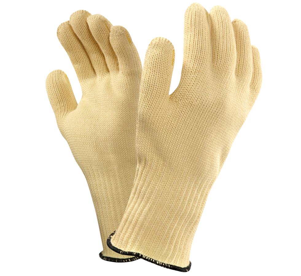 A Pair of Cream Yellow Coloured MERCURY® 43-113 Knitted Long Cuff Gloves - Sentinel Laboratories Ltd