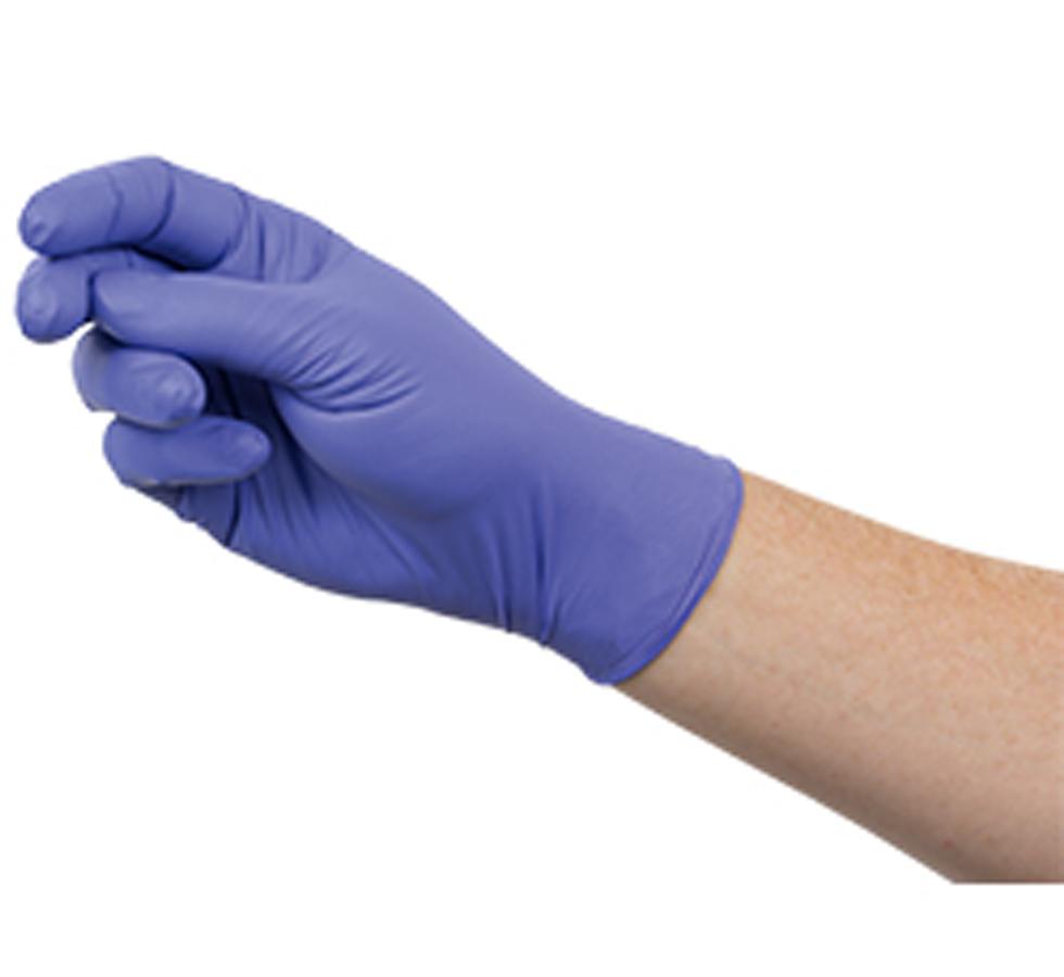 A Person Wearing a Single Purple MICROFLEX® 93-843 Glove - Sentinel Laboratories Ltd