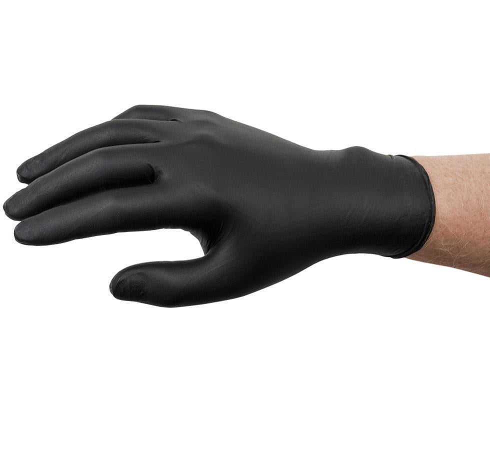 A Person Wearing a Single Black MICROFLEX® 93-852 Glove - Sentinel Laboratories Ltd
