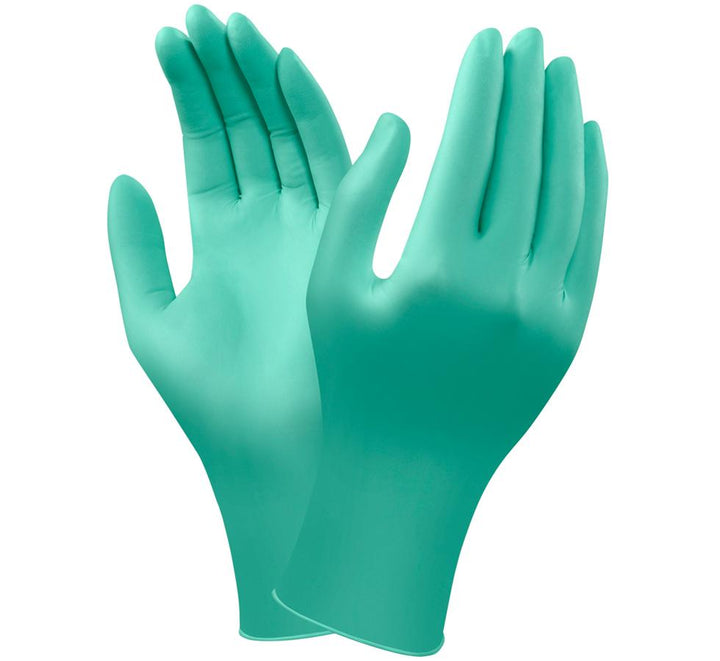 A Pair of Green Matte NEOTOUCH® 25-101 Nitrile Gloves with Long Length Cuffs - Sentinel Laboratories Ltd