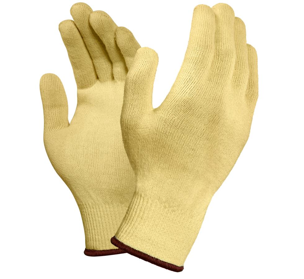 A Pair of Light Yellow NEPTUNE® KEVLAR® 70-205 Gloves with Brown Beading in Cuffs - Sentinel Laboratories Ltd