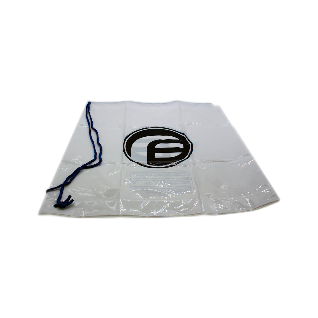 A White and Blue PF3000-03-017 PureFlo Drawstring Bag