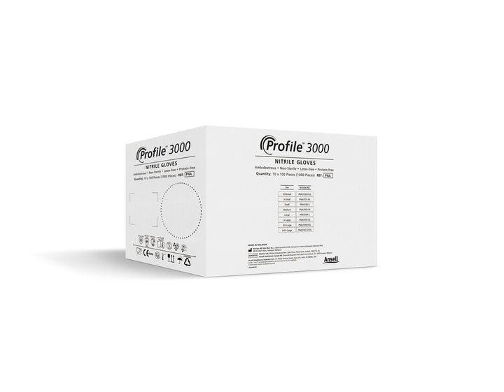 A Black and White Case of BioClean Profile 3000 Powder-Free Nitrile Gloves