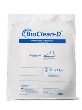 A White and Blue Pack of BioClean-D Overboots BDOB