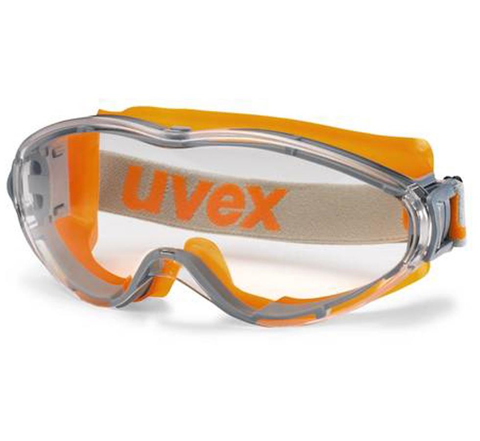 Clear Lens Orange/Grey Frame Uvex Ultrasonic Safety Goggles - Sentinel Laboratories Ltd