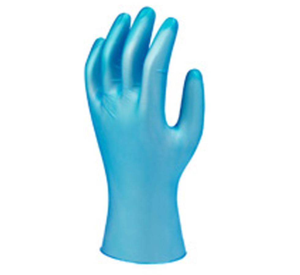 A Single Light Blue Coloured VERSATOUCH® 34-750 Glove - Sentinel Laboratories Ltd