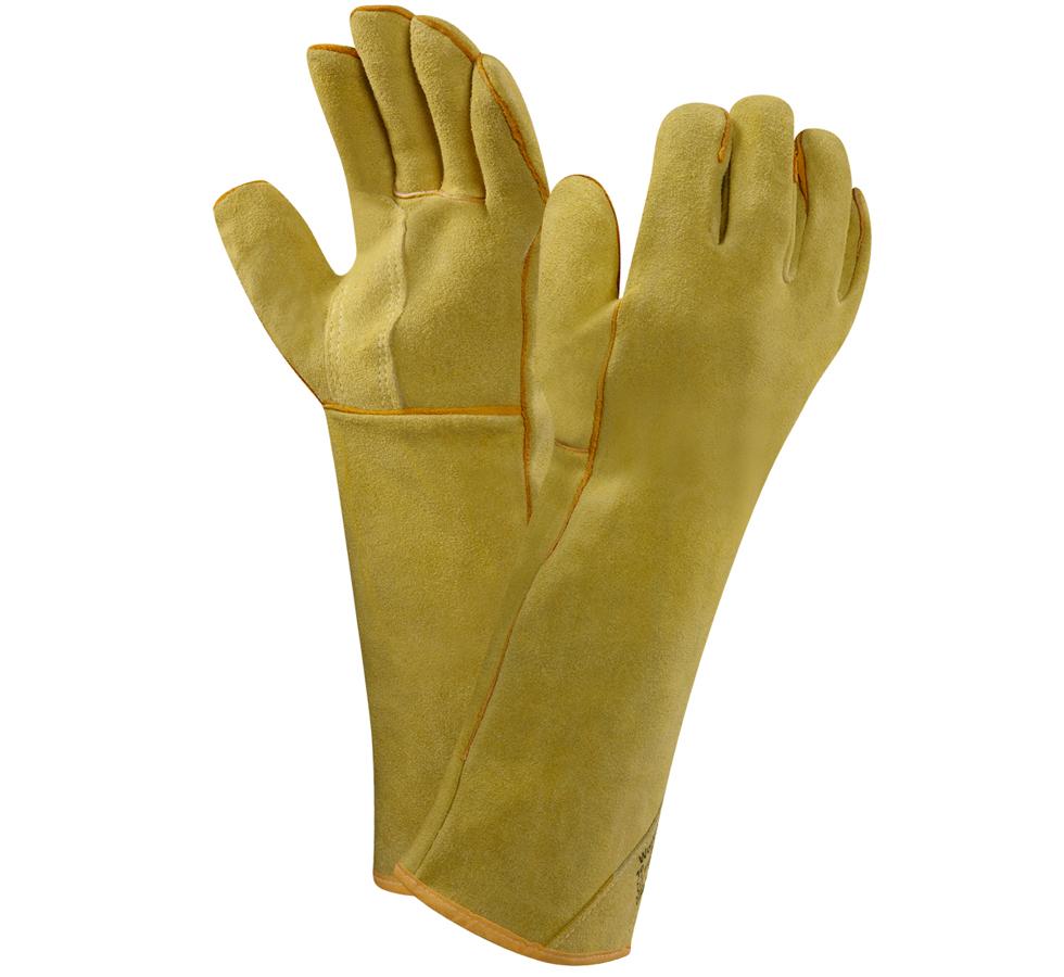A Pair of Mustard Yellow WORKGUARD™ 43-216 Long Length Gloves - Sentinel Laboratories Ltd