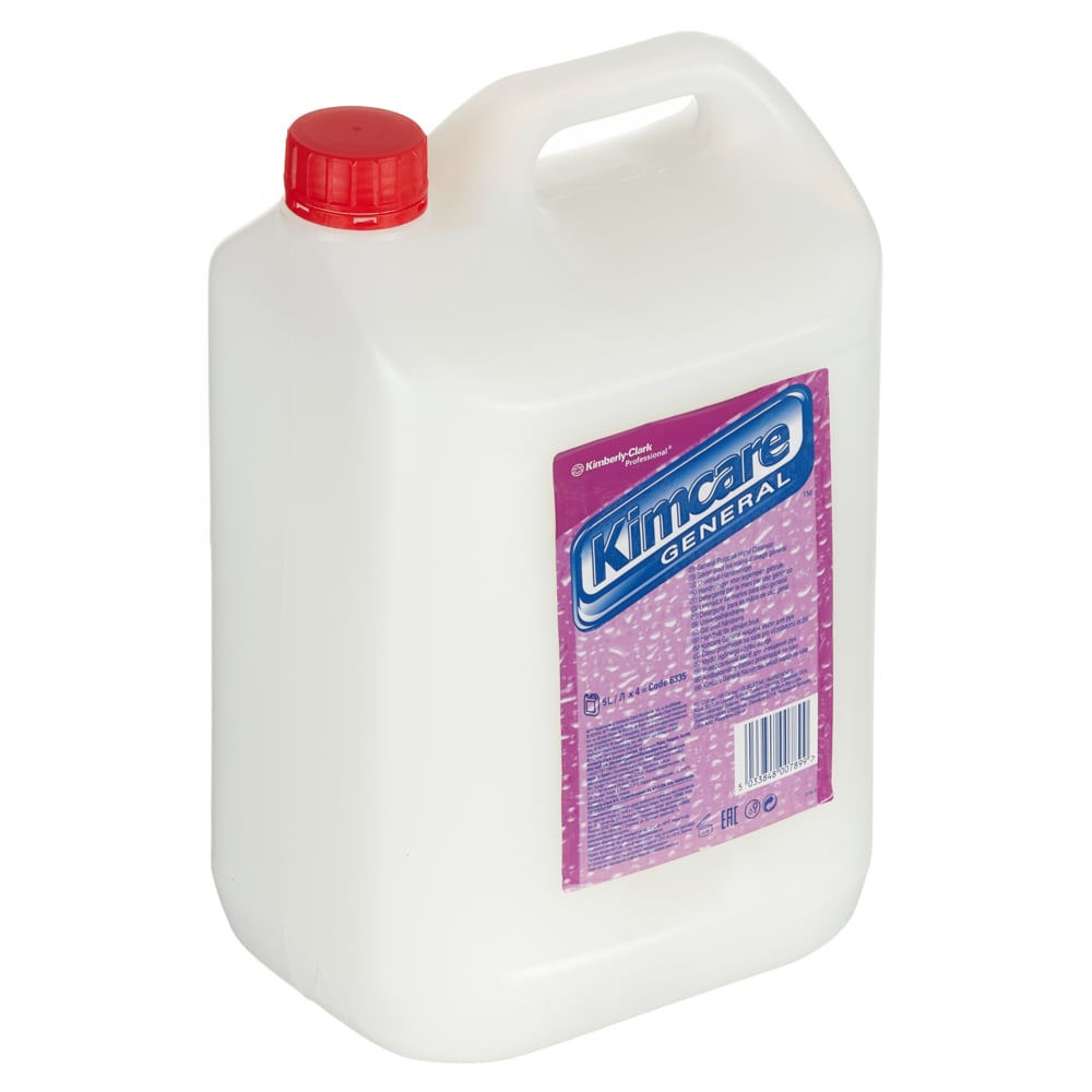 A Single Jug White, Purple, Blue and Red Jug of 6335 Kimcare General Hand Cleanser