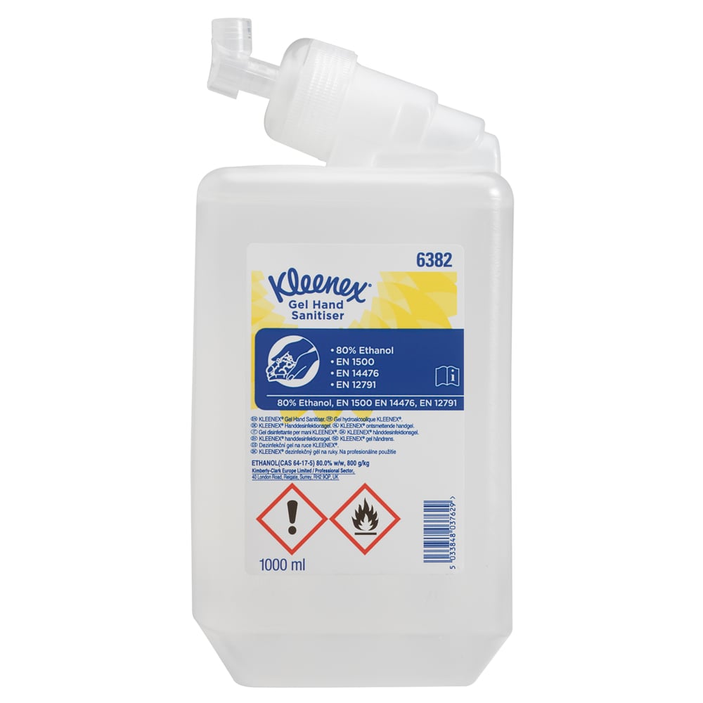 6382 Kleenex® Alcohol Hand Sanitiser Gel - 1 Litre / 6 Packs