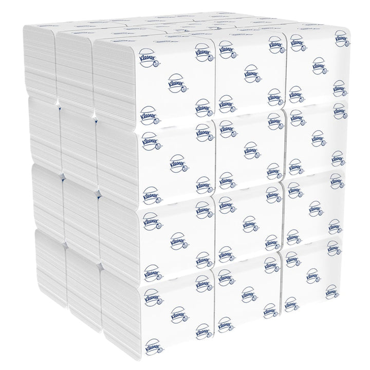 A Stack of White 8408 Kleenex Paper Folded Hand Towels