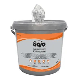GOJO® Hand & Surface Scrubbing Wipes, 70 Count Bucket 9681-06-EEU