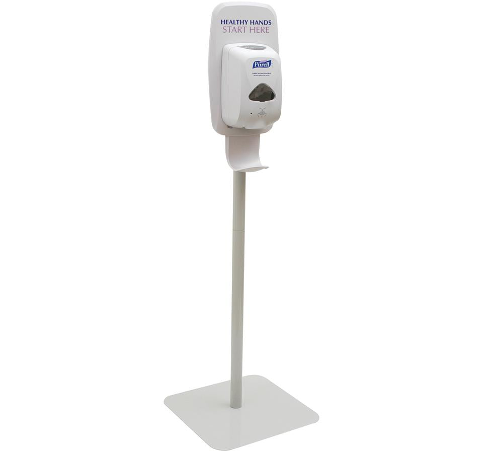White 2424-DS PURELL® Sanitising Stand for TFX™ Hand Gel and Soap Dispenser, White - Sentinel Laboratories Ltd
