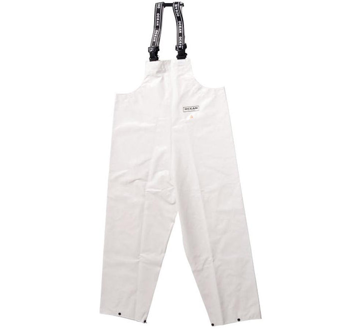 A Pair of White Ocean Off-Shore Bib & Brace Trousers with Black Braces - Sentinel Laboratories Ltd